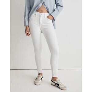 Madewell Womens Jeans 9" Mid-Rise Skinny Crop Denim Pure White Size 31 NEW